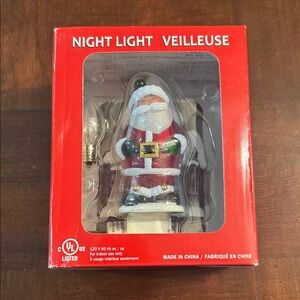 Costco Kirkland Santa Claus Night Light Nightlight with Christmas Cottage Behind